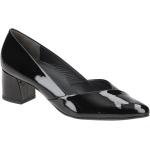 Schwarze Paul Green Spitze Damenpumps in Normalweite aus Leder mit herausnehmbarem Fußbett Größe 40 mit Absatzhöhe 5cm bis 7cm 
