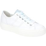Weiße Paul Green Runde Low Sneaker in Normalweite aus Glattleder mit herausnehmbarem Fußbett für Damen Größe 41,5 