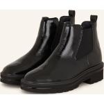 Reduzierte Schwarze Lack-Optik Paul Green Blockabsatz Chelsea-Boots aus Leder für Damen Größe 40,5 