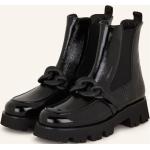 Reduzierte Schwarze Lack-Optik Paul Green Runde Ankle Boots & Klassische Stiefeletten aus Leder für Damen Größe 39 