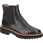 Schwarze Elegante Paul Green Runde Blockabsatz Ankle Boots & Klassische Stiefeletten in Normalweite aus Glattleder mit herausnehmbarem Fußbett für Damen mit Absatzhöhe 5cm bis 7cm 