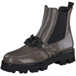 Braune Lack-Optik Casual Paul Green Runde Blockabsatz Ankle Boots & Klassische Stiefeletten in Normalweite aus Leder für Damen mit Absatzhöhe bis 3cm 