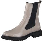 Beige Lack-Optik Paul Green Chelsea-Boots aus Leder mit herausnehmbarem Fußbett für Damen Größe 40,5 