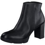 Reduzierte Schwarze Paul Green Blockabsatz Ankle Boots & Klassische Stiefeletten mit Reißverschluss in Breitweite aus Leder leicht für Damen Größe 40 