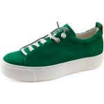 Reduzierte Grüne Paul Green Super Soft Low Sneaker mit Schnürsenkel in Schmalweite aus Leder für Damen Größe 38,5 