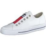 Weiße Paul Green Super Soft Slip-on Sneaker ohne Verschluss in Breitweite aus Leder für Damen Größe 37,5 