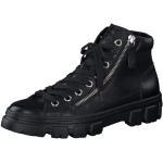 Reduzierte Schwarze Paul Green High Top Sneaker & Sneaker Boots mit Schnürsenkel in Normalweite aus Frottee für Damen Größe 39 