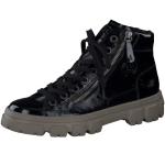 Reduzierte Schwarze Paul Green High Top Sneaker & Sneaker Boots mit Schnürsenkel in Breitweite aus Frottee für Damen Größe 37,5 