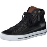 Schwarze Paul Green Super Soft High Top Sneaker & Sneaker Boots mit Reißverschluss in Schmalweite aus Frottee für Damen Größe 38,5 