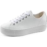 Reduzierte Weiße Paul Green Super Soft Low Sneaker mit Schnürsenkel in Schmalweite aus Frottee für Damen Größe 37,5 