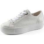 Reduzierte Weiße Paul Green Super Soft Low Sneaker mit Schnürsenkel in Schmalweite aus Leder für Damen Größe 38,5 