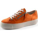 Reduzierte Orange Paul Green Super Soft Low Sneaker mit Schnürsenkel in Schmalweite aus Frottee für Damen Größe 38,5 