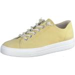 Gelbe Paul Green Super Soft Low Sneaker mit Schnürsenkel aus Leder mit herausnehmbarem Fußbett für Damen Größe 38,5 