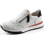 Reduzierte Weiße Paul Green Super Soft Low Sneaker mit Schnürsenkel in Schmalweite aus Frottee mit herausnehmbarem Fußbett für Damen Größe 40 