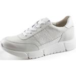 Weiße Paul Green Super Soft Low Sneaker mit Schnürsenkel in Schmalweite aus Frottee mit herausnehmbarem Fußbett für Damen Größe 38,5 