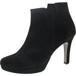 Schwarze Elegante Pfennigabsatz High Heel Stiefeletten & High Heel Boots aus Veloursleder Größe 40 