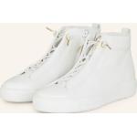 Weiße Paul Green High Top Sneaker & Sneaker Boots mit Reißverschluss aus Leder für Damen Größe 37,5 