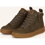 Reduzierte Khakifarbene Paul Green High Top Sneaker & Sneaker Boots mit Reißverschluss aus Leder für Damen Größe 39 