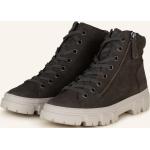 Graue Paul Green High Top Sneaker & Sneaker Boots mit Reißverschluss aus Leder für Damen Größe 43 