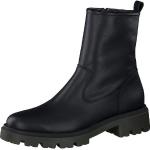 Reduzierte Schwarze Paul Green Runde Blockabsatz Ankle Boots & Klassische Stiefeletten mit Reißverschluss aus Leder für Damen Größe 40 
