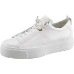 Weiße Paul Green Plateauabsatz Slip-on Sneaker ohne Verschluss in Normalweite aus Leder leicht für Damen Größe 40,5 
