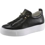 Reduzierte Schwarze Paul Green Plateauabsatz Slip-on Sneaker ohne Verschluss in Normalweite aus Leder leicht Größe 40,5 