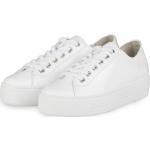 Weiße Lack-Optik Paul Green Low Sneaker aus Leder für Damen Größe 38 