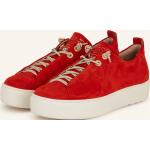 Rote Paul Green Low Sneaker aus Veloursleder für Damen Größe 41 