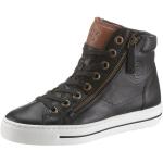 Reduzierte Schwarze Paul Green High Top Sneaker & Sneaker Boots mit Reißverschluss in Normalweite aus Leder leicht für Damen Größe 40,5 