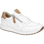 Weiße Paul Green Runde Low Sneaker mit Reißverschluss in Normalweite aus Kalbsleder mit herausnehmbarem Fußbett für Damen 