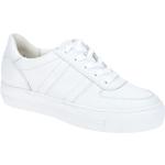 Weiße Paul Green Runde Low Sneaker in Normalweite aus Glattleder mit herausnehmbarem Fußbett für Damen 