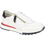 Weiße Paul Green Runde Low Sneaker mit Reißverschluss in Normalweite aus Glattleder mit herausnehmbarem Fußbett für Damen 