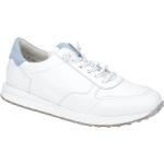 Weiße Paul Green Runde Low Sneaker mit Schnellverschluss in Normalweite aus Glattleder mit herausnehmbarem Fußbett für Damen 