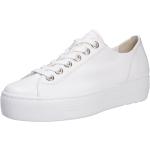 Weiße Paul Green Low Sneaker aus Glattleder für Damen Größe 38,5 