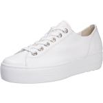 Weiße Paul Green Low Sneaker aus Glattleder für Damen Größe 43 