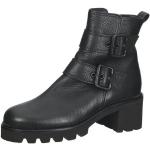 Reduzierte Schwarze Casual Paul Green Runde Blockabsatz Ankle Boots & Klassische Stiefeletten mit Reißverschluss in Normalweite aus Glattleder für Damen 