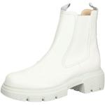 Reduzierte Offwhitefarbene Casual Paul Green Runde Blockabsatz Ankle Boots & Klassische Stiefeletten in Normalweite aus Leder für Damen Größe 40,5 
