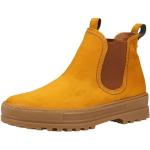 Reduzierte Safrangelbe Casual Paul Green Runde Blockabsatz Ankle Boots & Klassische Stiefeletten in Normalweite aus Nubukleder für Damen Größe 40,5 