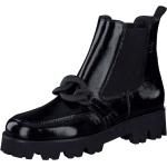 Schwarze Unifarbene Paul Green Runde Blockabsatz Ankle Boots & Klassische Stiefeletten ohne Verschluss aus Leder für Damen Größe 37,5 mit Absatzhöhe bis 3cm 