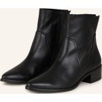 Reduzierte Schwarze Paul Green Spitze Blockabsatz Ankle Boots & Klassische Stiefeletten mit Reißverschluss aus Glattleder für Damen Größe 37,5 