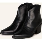 Schwarze Bestickte Paul Green Spitze Ankle Boots & Klassische Stiefeletten mit Reißverschluss aus Glattleder für Damen Größe 42 