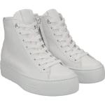 Reduzierte Weiße Casual Paul Green Super Soft High Top Sneaker & Sneaker Boots mit Reißverschluss in Normalweite aus Leder für Damen Größe 42 mit Absatzhöhe bis 3cm 
