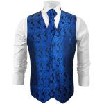 Blaue Elegante Paul Malone V-Ausschnitt Hochzeitswesten aus Polyester für Herren Größe XS für den Bräutigam 