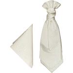 Paul Malone Hochzeitskrawatten Set elfenbein Ivory 2tlg Plastron mit Einstecktuch - Hochzeit Krawatte