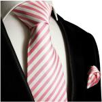 Pinke Gestreifte Sportliche Paul Malone Krawatten-Sets aus Seide für Herren 