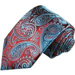 Paul Malone Krawatte rot blaue paisley Seidenkrawatte extra schmale 6cm