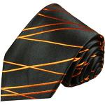 Paul Malone Schwarz orange Krawatte 100% Seidenkrawatte