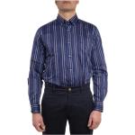 Reduzierte Blaue Gestreifte Langärmelige PAUL & SHARK Button Down Kragen Herrenlangarmhemden aus Baumwolle Größe 3 XL 