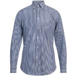 Reduzierte Marineblaue Gestreifte Langärmelige PAUL & SHARK Button Down Kragen Herrenlangarmhemden mit Knopf aus Baumwolle 