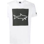Weiße Kurzärmelige PAUL & SHARK T-Shirts aus Baumwolle für Herren Größe L 